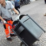 Rimozione bidoni in Piazza Matteotti